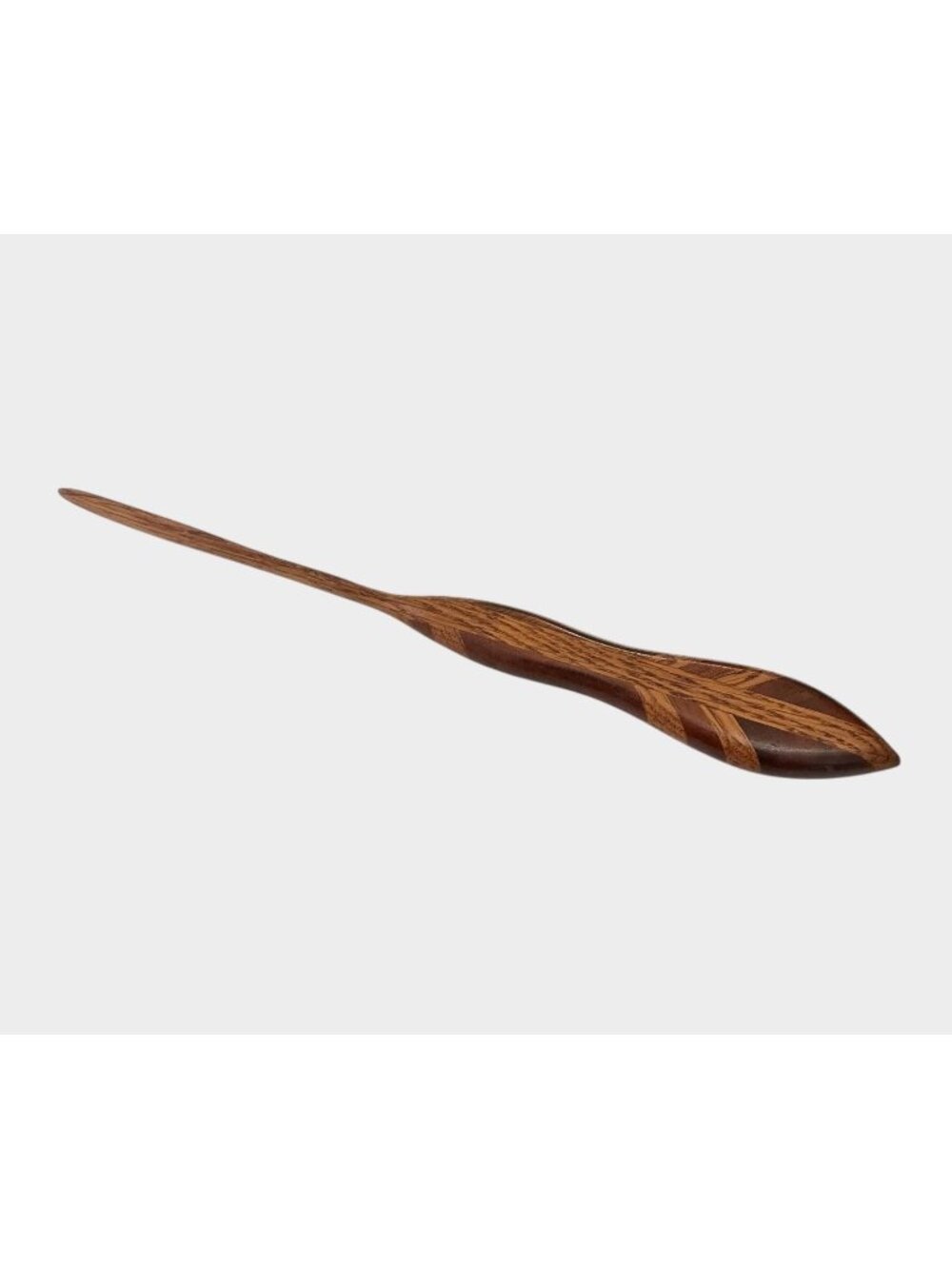 Vintage Hand-Carved Wooden Letter Opener 11-Inch Feather Design